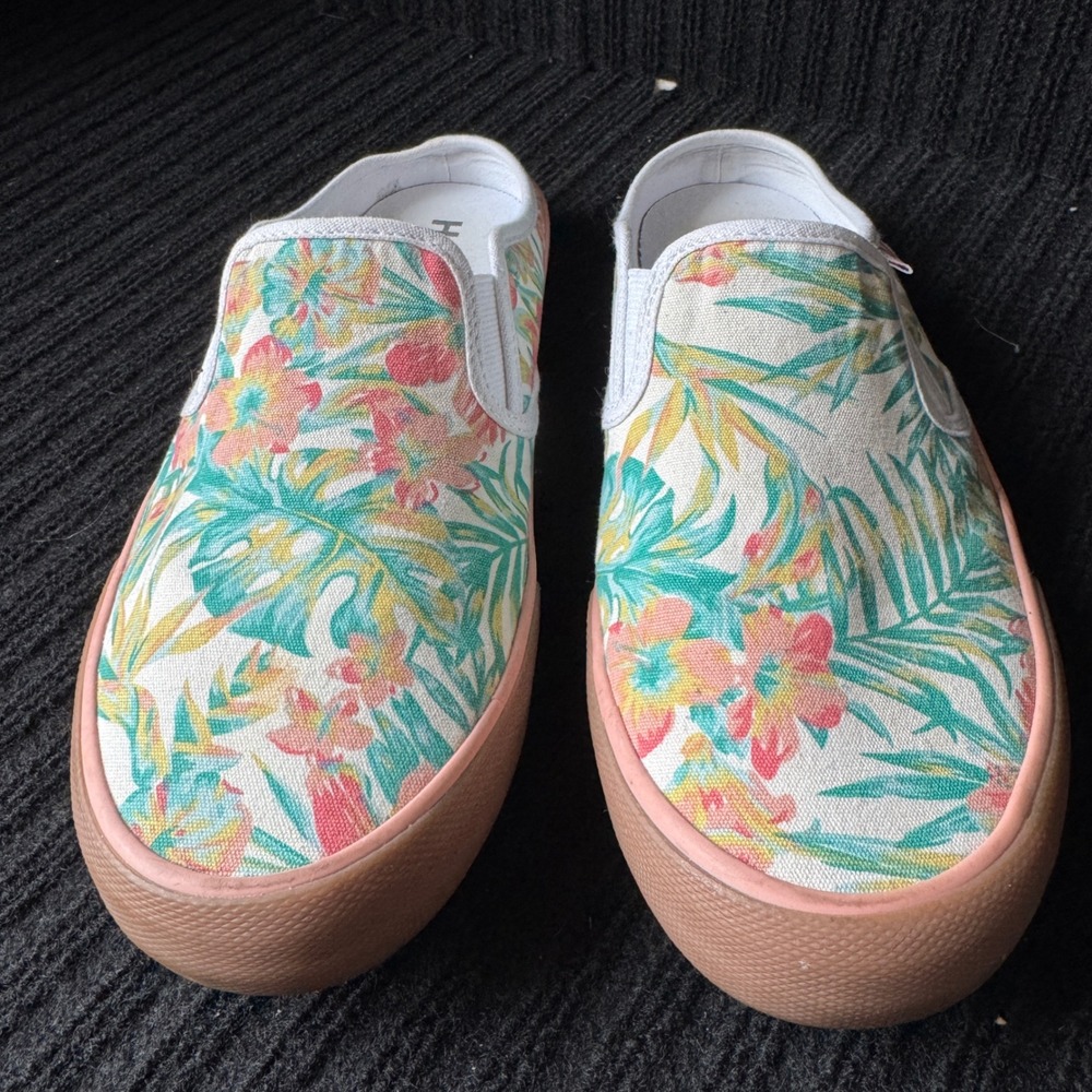Hurley Kayo Floral Slip On Mule Sneakers Womens Size 9.5 Multicolor Tropical